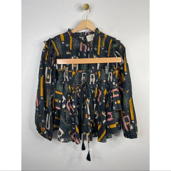 Carolina K Marcia Mini Skirt & Blouse Set in Five Elements Women's Size XS NWOT - Picture 11 of 11